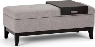 42 Jackson Storage Ottoman Bench with Tray Linen Look Fabric Cloud Gray - WyndenHall