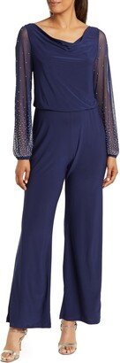 Cowl-neck Beaded Jumpsuit