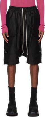 Black Cargo Pods Shorts