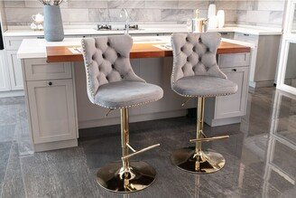 GREATPLANINC Upholstered Base Bar Stools with Backs Adjustable Swivel Bar Chair