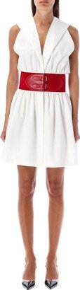 Belted Hooded Sleeveless Dress