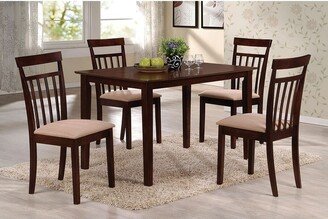 IGEMAN 5-Piece American Style Samuel Wood Dining Table Set with 4 Padded Chairs