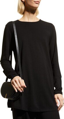 Long-Sleeve Side-Slit Jersey Tunic