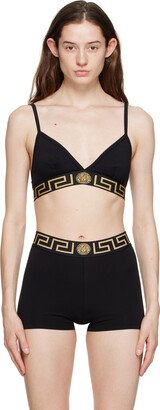 Black Greca Border Bra