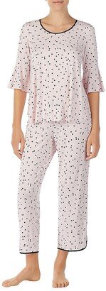 Evergreen 2-Piece Polka Dot Long Pajama Set