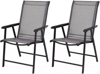 Set of 2 Outdoor Patio Folding Chairs - 27 x 23 x 37