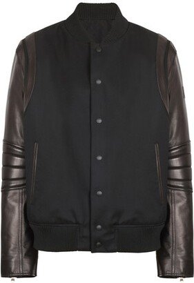 Wool and leather varsity jacket