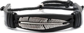 MARANT Feather-Motif Leather Bracelet