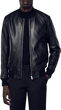 New Monaco Leather Full Zip Bomber Jacket