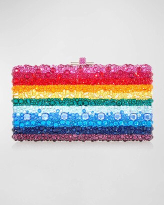 Rectangle Rainbow Crystal Clutch Bag