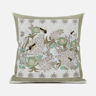 Amrita Sen Designs Amrita Sen Honeybee on Flower Indoor Outdoor Pillow Zip