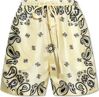 Paisley Printed Drawstring Shorts