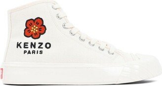 Flower-Printed Zipped High-Top Sneakers