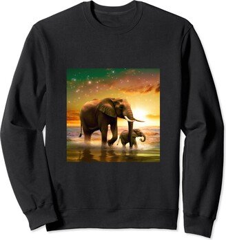 Elephant Lover Gift Ideas Elephant Colorful Wild Animal Sweatshirt
