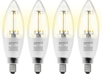 Geeni Lux Edison B11 Filament WiFi Led Smart Bulb, B11 Candelabra, 4W, E12 Base, Dimmable, White Light, Compatible with Amazon Alexa & Google Home - N