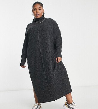 Yours knit dress in charcoal