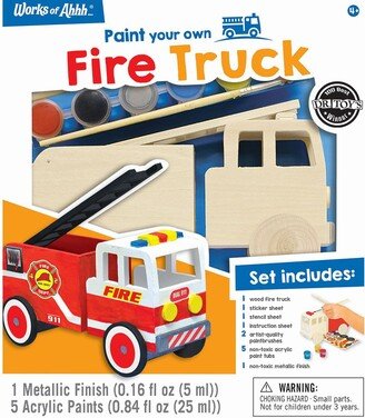 Masterpieces Puzzles Works of Ahhh Craft Set - Fire Truck Classic Wood Paint Kit