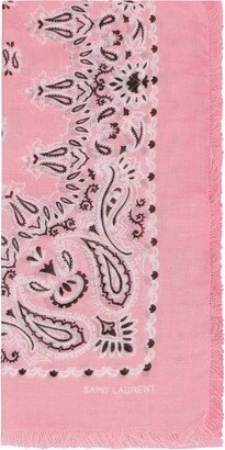 Paisley Printed Frayed Edge Scarf-AC