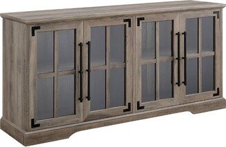 Avalene Modern Farmhouse 4 Door Glass Window Pane TV Stand for TVs up to 65 - Saracina Home