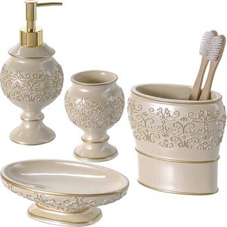 Shannon Beige Bathroom Accessories Set of 4