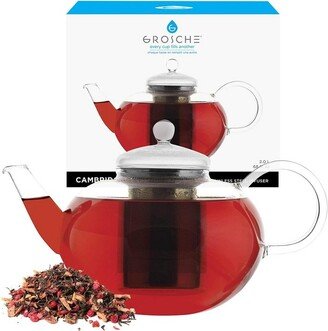 CAMBRIDGE Large Glass Teapot with Stainless Steel Tea Infuser, 68 fl oz. Capacity