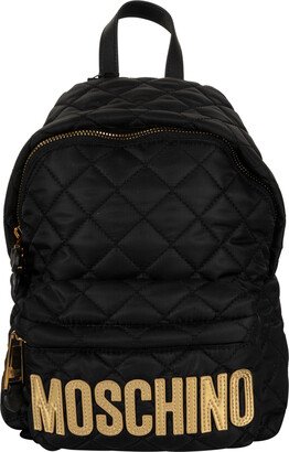 Diamond Quilted Logo Backpack