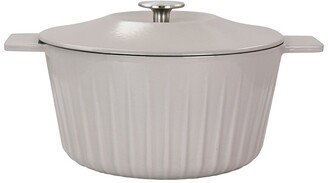 Enameled Cast Iron 5Qt Embossed Stripe Dutch Oven With Lid