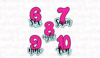 Funky Lettered Numbers 6-10 Cookie Cutter Set