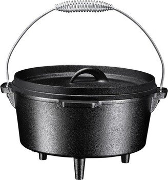 Black Pre-Seasoned Cast Iron Dutch Oven Pot with Lid, Metal Spring Handle, 4.5 -Quart