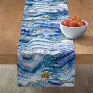 Table Runners: Geode - Blue & Green Table Runner, 72X16, Blue