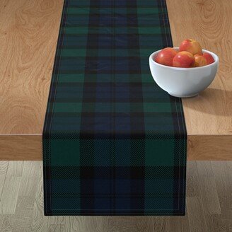 Table Runners: Blackwatch Tartan - Black Table Runner, 72X16, Black