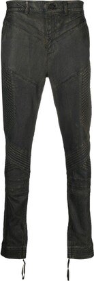 Mid-Rise Skinny Leather Jeans