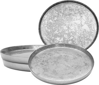 13 Silver Glitter Chargers with Raised Rim 4 Piece Set, Service for 4