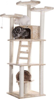 Multi-Function Real Wood Cat Tower With Spacious Condo