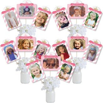 Big Dot Of Happiness Little Princess Crown - Picture Centerpiece Sticks - Photo Table Toppers - 15 Pc