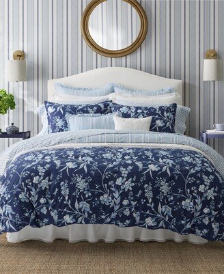 Branch Toile Cotton Reversible 7 Piece Duvet Cover Set, King