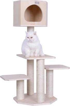 46 Real Wood Premium Scots Pine, Solid Wood Cat Tree