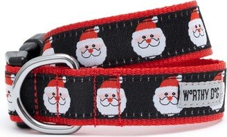 The Worthy Dog Santa Adjustable Dog Collar - Black - S