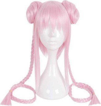 Unique Bargains Wigs Wigs for Women 16 +43 Pink with Wig Cap