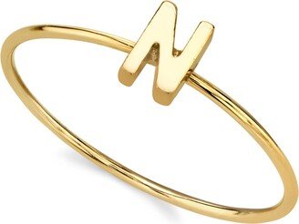 14K Gold-tone Initial Ring - N