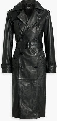 Cassie belted leather trench coat