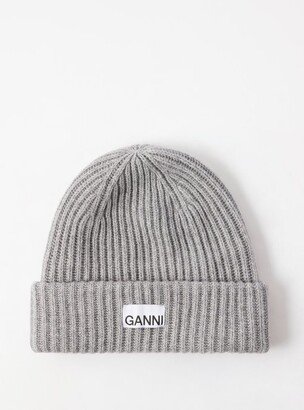 Logo-patch Ribbed Wool-blend Beanie