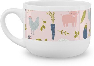 Mugs: Farm Life - Pink Latte Mug, White, 25Oz, Pink