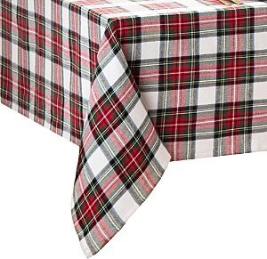 Christmas Classic Holiday Plaid Cotton Tablecloth, 120 x 60