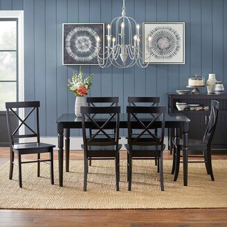 Simple Living Albury 7-piece Black and Grey Cross Back Dining Set