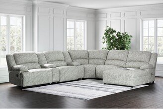 McClelland Gray 7-Piece Reclining Sectional with Chaise - 144W x 115D x 41H