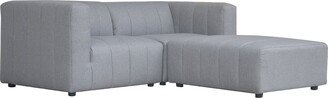 Aurelle Home Lilly Modern Channel-Stitched Modular Sectional - Small Open L-Shape Sofa