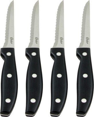 Granger 4.5 in. Stainless Steel Blade Steak Knife Set in Black (4 Pack)