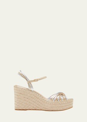 Ravina Metallic Strappy Wedge Espadrilles