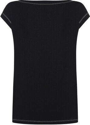 Innna Three Colours Pocket Cotton T-Shirt - Black